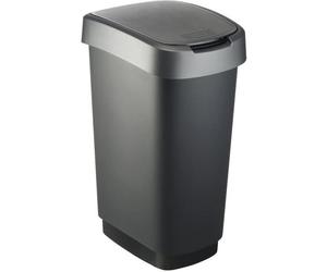 Poubelle rectangulaire TWIST - 50 L - Noit et anthracite