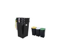 Poubelle recyclage 44 L Noir (38,5 x 34,5 x 54,5 cm) (3 Uds)
