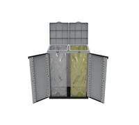 Poubelle recyclage Noir/Gris (68 x 39 x 88,7 cm)