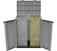 Poubelle recyclage Noir/Gris (68 x 39 x 88,7 cm)