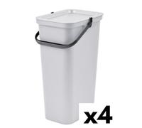 Poubelle recyclage Tontarelli Moda Blanc 38 L [4 Unités]