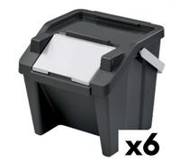 Poubelle recyclage Tontarelli Moda Blanc Noir Empilable 28 L [6 Unités]