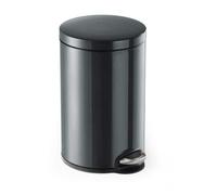 Poubelle ronde à pédale élégante anthracite 12 litres