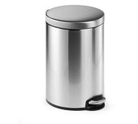 Poubelle ronde à pédale en acier inoxydable 12 litres