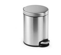 Poubelle ronde à pédale en acier inoxydable 5 litres