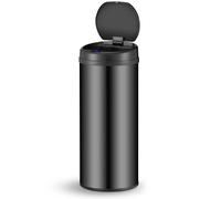 Poubelle ronde avec capteur Noir 50 L