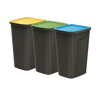 Poubelle- Set de 3 poubelles de 50 litres Système de tri des déchets, dimensions 39x34x58 cm, pour le tri des déchets