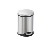 EKO Shell Poubelle à Pédale Argent Mat Inox 6L