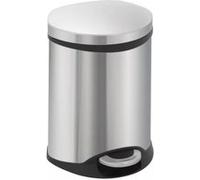 EKO Shell Poubelle à Pédale Argent Mat Inox 6L