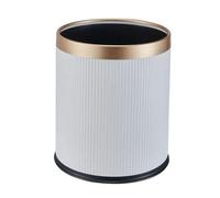 Poubelle simple pour la maison, le salon, la cuisine, la lumière de luxe sans housse, le bureau, la chambre d'hôtel, la salle de bain (blanc, taille S)