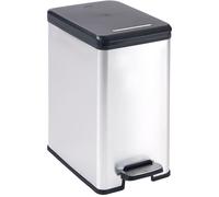 Poubelle Slim - SLIM BIN - CURVER - 25L - Design compact - 41 x 27 x 55 cm - Gris métallisé