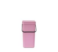 Poubelle Sort & Go Brabantia 16L (Rose Lilas) - Système de tri des déchets avec poignée de Transport, Couvercle Amovible et à Ouverture permanente - Poubelle Cuisine à Nettoyage Facile sans rebords