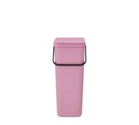 Poubelle Sort & Go Brabantia 40L (Rose Lilas) - Système de tri des déchets avec poignée de Transport, Couvercle Amovible et à Ouverture permanente - Poubelle Cuisine à Nettoyage Facile sans rebords