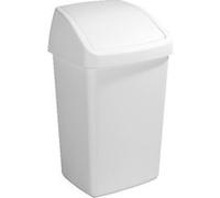 Poubelle blanche avec couvercle basculant Delta 50 litres