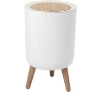 Poubelle sur pied de salle de bain push - MALMO - KITCHEN MOVE - 7 L - Ouverture par pression - Bois design