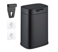 Relaxdays Poubelle Suspendue, 5 litres, Salle de Bain, Cuisine, Seau Amovible, à Suspendre ou Coller, Noire