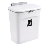 Poubelle Suspendue Cuisine 12L ,Poubelle Porte Cuisine avec Couvercle,Conception de porte coulissante anti-odeur,Adaptée à la cuisine,à la salle de bain,Au camping-car H29.5 x W16 x L26cm (1, Blanc)