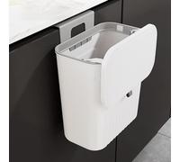 Poubelle Suspendue Cuisine avec Couvercle, Poubelle Murale Cuisine, Poubelle Camping Car Suspendu pour Portes d'armoires Placard Salle de Bain, 27 x 13 x 29 cm