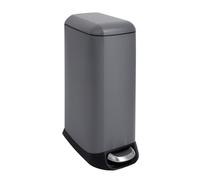 Poubelle SVITA TS12 en acier inoxydable - 12 l - Avec pédale - Seau intérieur en plastique - Couvercle Softclose - Rectangulaire - Aide de cuisine - Gris