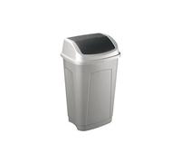 Poubelle Swing 50 litres rectangle basculante grise - Gris - Prodifa