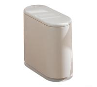 Poubelle tendance pour espaces compacts - Économie d'espace - Pour salon, salle de bain et toilettes - Blanc - 15 l