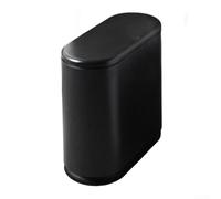Poubelle tendance pour espaces compacts - Économie d'espace - Pour salon, salle de bain et toilettes - Noir - 15 l