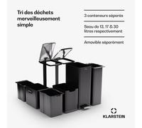 Poubelle Tiyo 3 en 1 Seau amovible à fermeture amortie 60 L