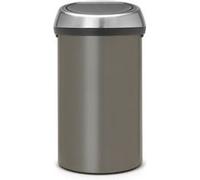 Poubelle 60 litres Brabantia Touch Bin ronde inox platinium