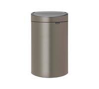 Brabantia 114908 Touch Bin Poubelle Unie Acier Inoxydable/Plastique Platinum 30,2 x 43,5 x 76,5 cm 40 L