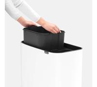 Brabantia 313547 Poubelle, Acier Inoxydable, Blanc, 31.5 x 54 x 68 cm