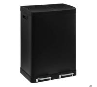 Poubelle tri à pédales métal 2x30L ""Ariane"" noir - 5 five simply smart