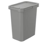 Poubelle tri déchets 12 litres couleur gris plastique robuste pratique couvercle