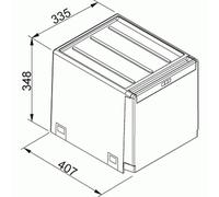 Poubelle tri-sélectif Cube 40 - pour caisson de 400 mm - 28 litres FRANKE