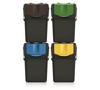 Prosperplast poubelles KEDEN SORTIBOX recycler noir 100 L lot de 4