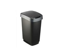 Poubelle TWIST 25 litres argent foncé Poubelle avec balançoire et couvercle à charnière