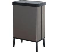 - Poubelle Verto Haute Capacité De 54 L, Couvercle Poussoir, Design Élégant, Assemblage Facile, Recyclable, Gris Perle