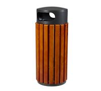 Poubelle Zeno 60 litres Rossignol ronde extérieur bois
