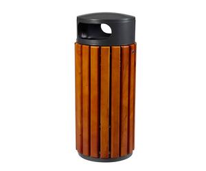 Poubelle Zeno 60 litres Rossignol ronde extérieur bois