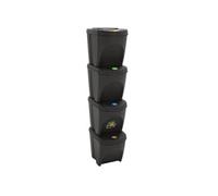 4x Poubelles Empilables 100L Recyclage Panier Conteneur Ordures Déchets vidaXL