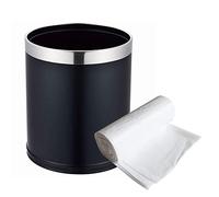 Poubelles Chambre Bin Executive 9L Noir double couche en acier inoxydable poubelle peut ordures ordures de déchets de déchets for l'hôtel/voiture/bureau/à la maison