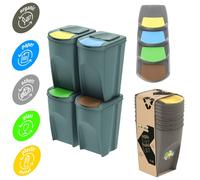 Poubelles de 140 L 4 x 35 L Poubelles de couleur grise