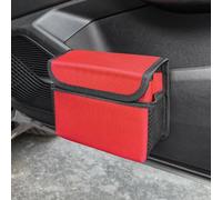 Poubelles De Voiture pour Range Rover Evoque 2011-2019, Organisateur Poche LatéRale Auto Portières Sac Rangement Imperméables Accessoires IntéRieur,with lid-Red