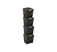 vidaXL Poubelles empilables 4 pcs Anthracite 100 L 316185