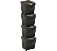 Poubelles empilables 4 pcs Anthracite 100 L Anthracite G