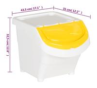 Poubelles empilables avec couvercles 3 pcs blanc PP 78 L vidaXL vidaXL