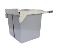 KuKoo Poubelle de cuisine de 90 l - Poubelle de recyclage sous le comptoir - Fermeture douce - Capacité de 2 x 40 l - Plusieurs compartiments coulissants - Double poubelle de cuisine - Broyeur de