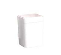Poubelles Poubelle Ménagère avec Couvercle Pop-up Bouton Carré(Blanc)