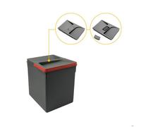 Emuca - Poubelles pour tiroir de cuisine avec couvercle anti-odeurs, Compartiments de Recyclage pour Base à Couper,H 266 mm (1 x 15 L), Plastique gris anthracite