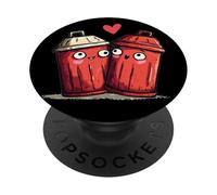 Poubelles Rouges amoureuses pour garçons et Filles PopSockets PopGrip Adhésif