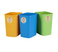 CURVER Eco Ensemble de 3 poubelles du système de tri sélectif des déchets, 10 l chacune, pour papier verre et plastique, poubelle en plastique